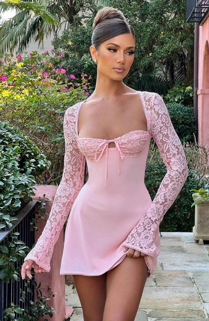 Charmante Lace Sleeves Dress