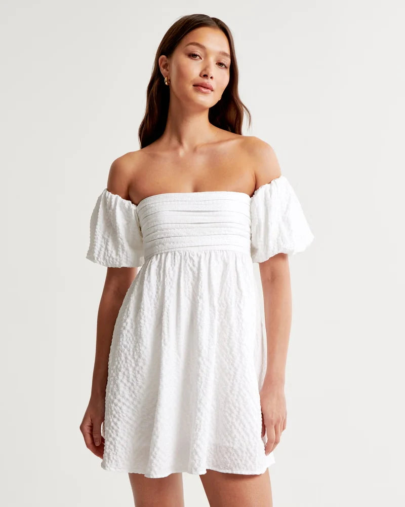 Off-The-Top-Shoulder Mini Dress