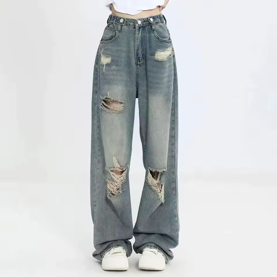 Hole-Punched Jeans