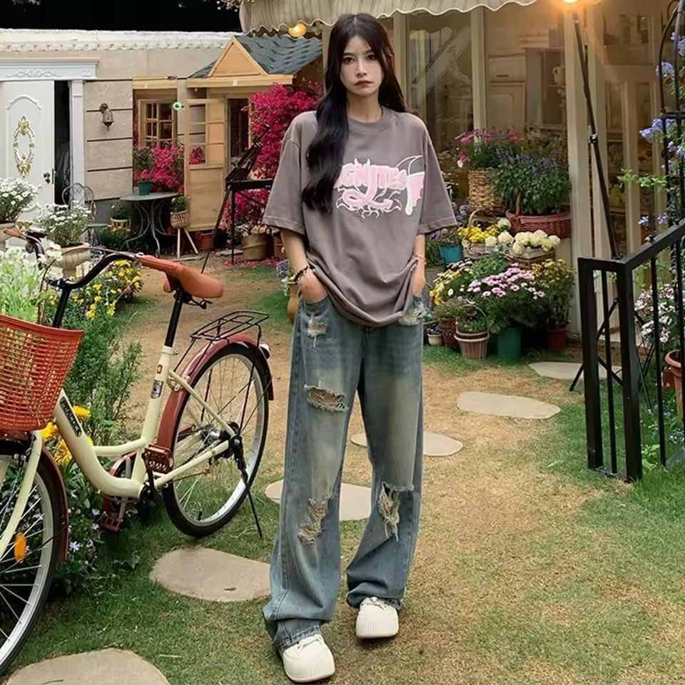 Hole-Punched Jeans