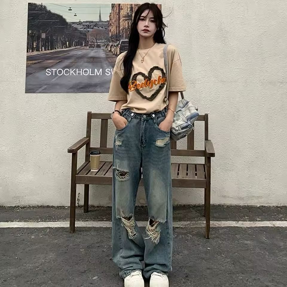 Hole-Punched Jeans
