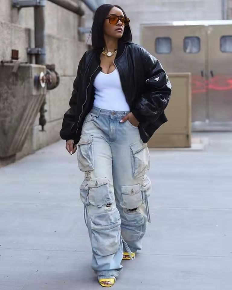 Multi Pockets Denim Jeans