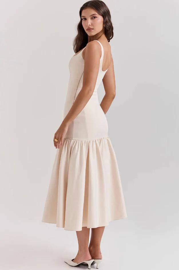 Vintage Cream Dropped Waist