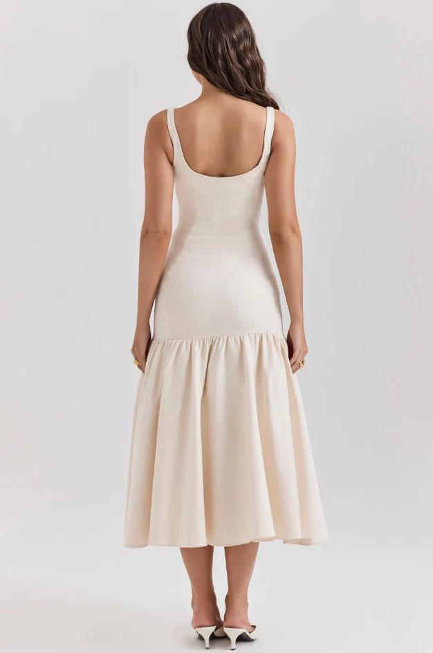 Vintage Cream Dropped Waist