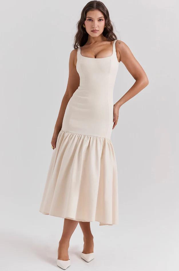 Vintage Cream Dropped Waist