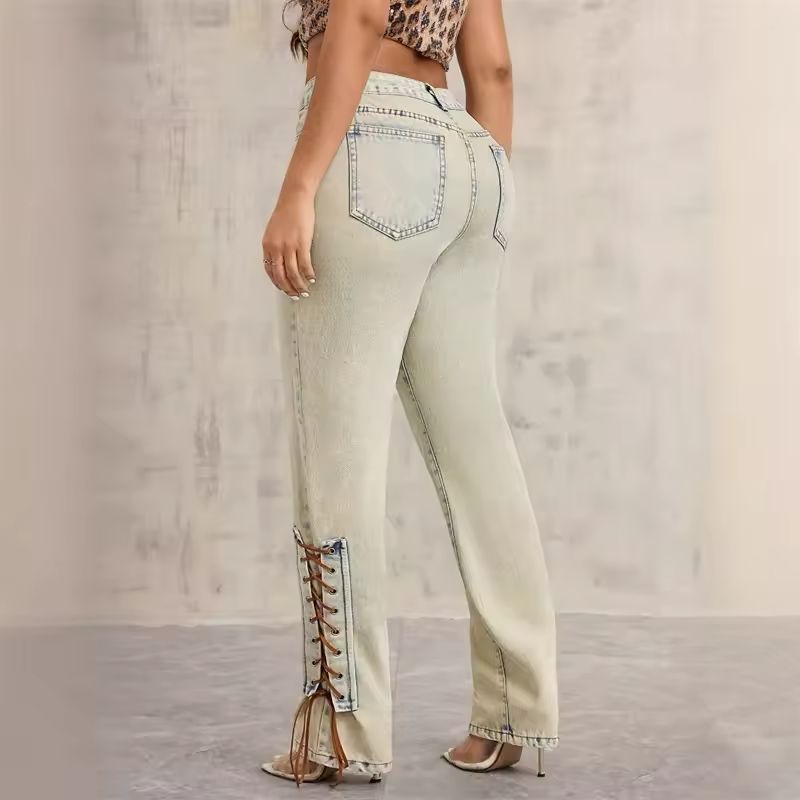 Butterfly Lace-Up Jeans