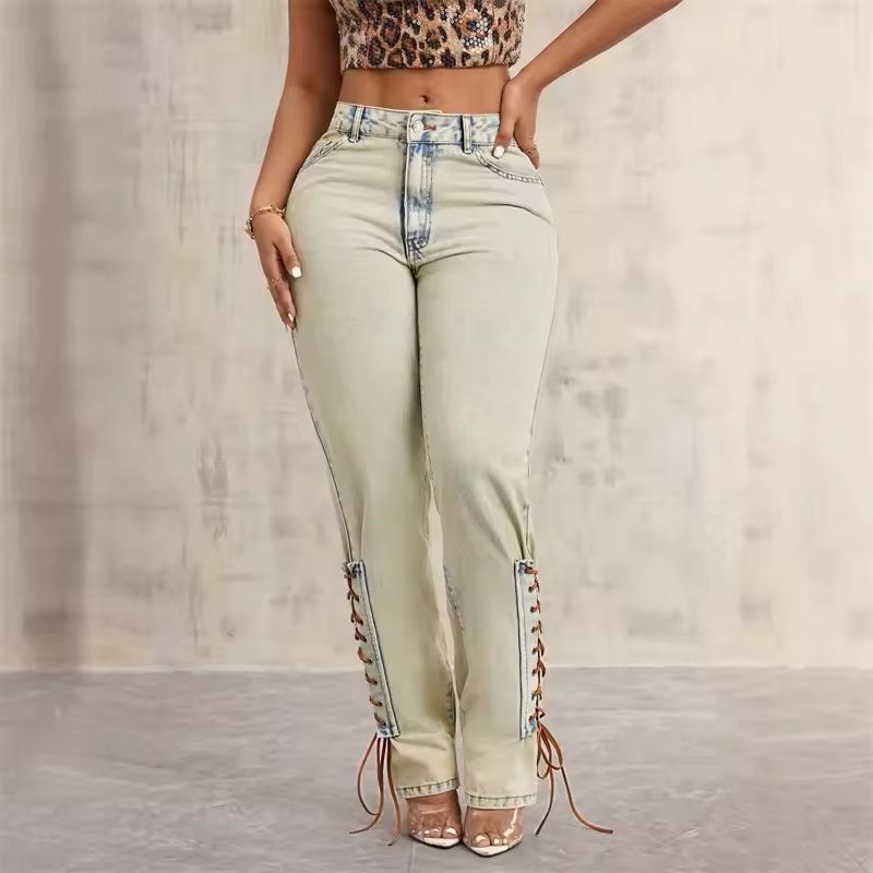 Butterfly Lace-Up Jeans
