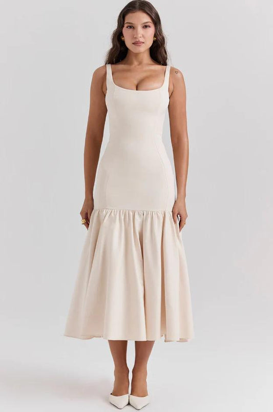 Vintage Cream Dropped Waist