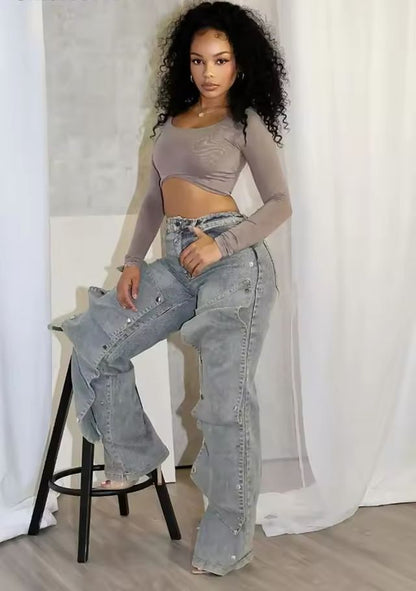 Streeetwear Cutout Cargo
